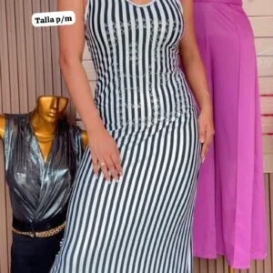 Bello Vestido Largo a rayas🎀🎁.