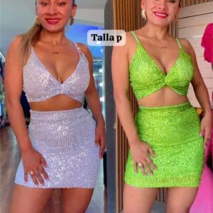 Hermoso Conjunto con Falda de lentejuela❤.👍