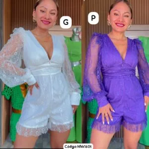 Hermoso Enterizo corto con manga larga🤩.👍