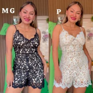 Bello Enterizo corto de encaje💘.👍