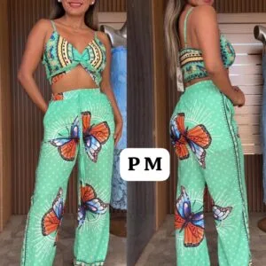 Hermoso Conjunto Floreado Con Pantalona✨.👍