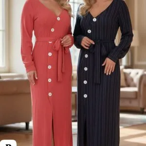 Hermoso Vestido Largo con manga larga😍.👍