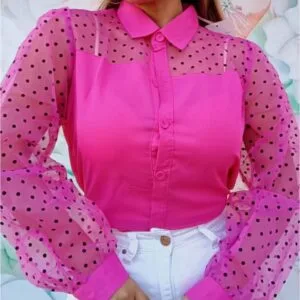 Bella Blusa Manga Larga con motas🌟.
