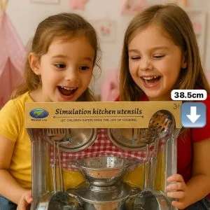 Set de Cocina Infantil 11 Piezas de Aluminio Realista🍶⭐.