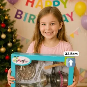 Set de Cocina Infantil Deluxe con Ollas y Utensilios Reales😋⭐.