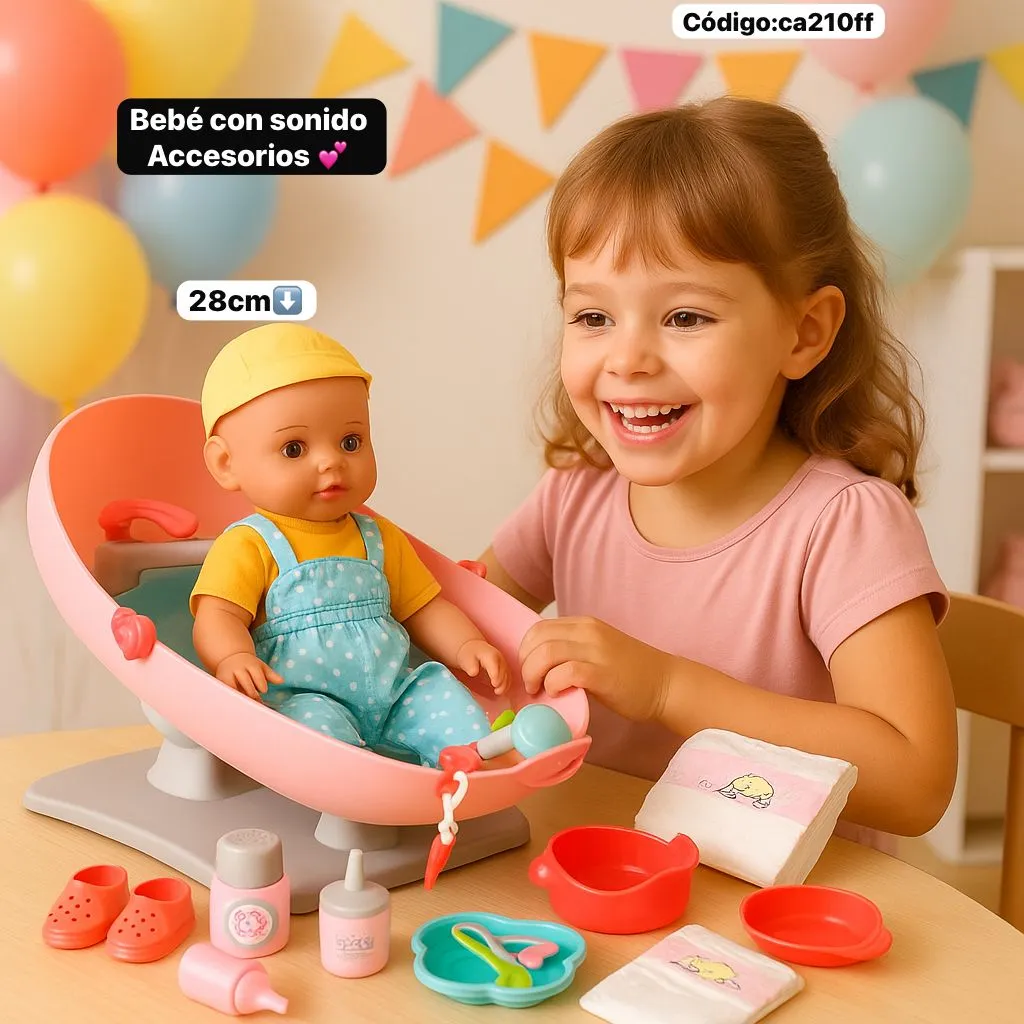 Bebé Deluxe Mesedora con Sonido y Accesorios🍶⭐.