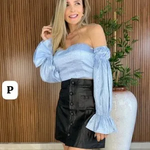 Hermoso Top con mangas corte estraple💝.