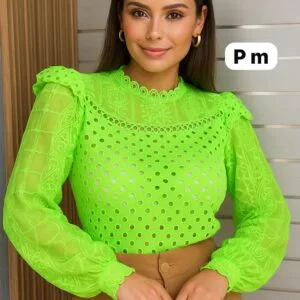 Bella Manga Larga de encaje😚.