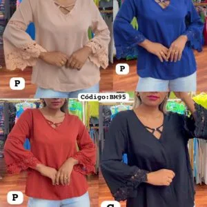Bella Blusa Manga Larga tela Crepe🤩.