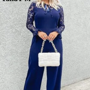 Hermoso Enterizo largo con manga de encaje☀.👍