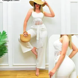 Hermoso Conjunto con Pantalon con flecos⭐.