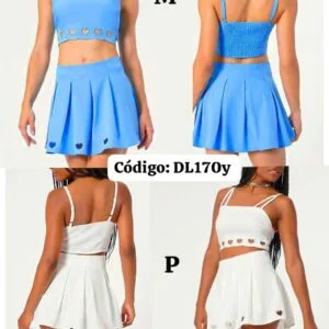 Hermoso Conjunto con falda corta❤.👍