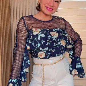 Bella Manga Larga estampada.