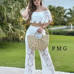 Hermoso Conjunto con Pantalona de encaje💖.👍