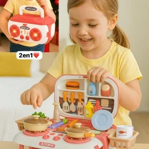 Cocina 2 en 1 con Micrófono y Agua a Presión.