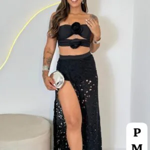 Hermoso Conjunto con Falda Larga y top💘.👍