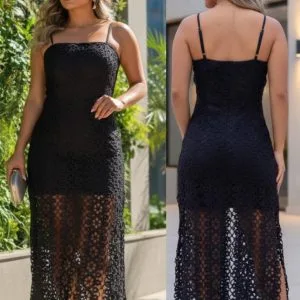 Hermoso Vestido Largo de encaje🥰.👍