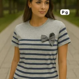 Hermosa Polera a Rayas con detalle de un Moño😚💋.