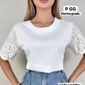 Hermosa Blusa con manda de Encaje🌟.