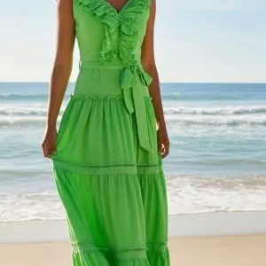 Hermoso Vestido Largo con detalles de encaje😘.👍