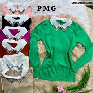 Hermosa Manga Larga con Cuello y detalles de Piedra❤️.