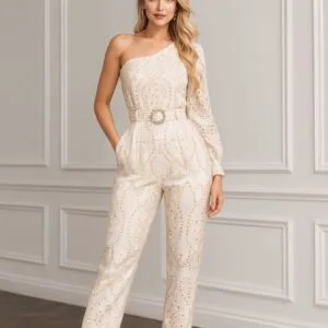 Bello Enterizo Largo con una Manga Larga de Encaje😍.👍