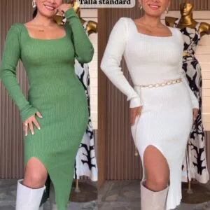 Hermoso Vestido Largo de Lana🥰.👍