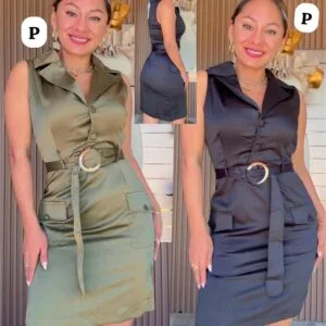 Bello Vestido Corto con Cinturon😍.👍