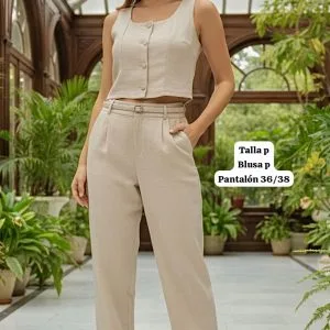 Hermoso Conjunto Top y Pantalóna con cinturón😍.👍