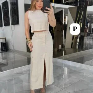 Hermoso Conjunto Top y Falda Larga😍.👍