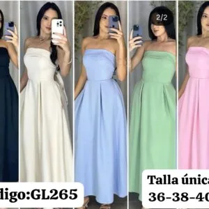 Hermoso Vestido Largo Estraple🤩.👍