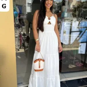 Hermoso Vestido Largo con aro en el pecho😘.👍💋