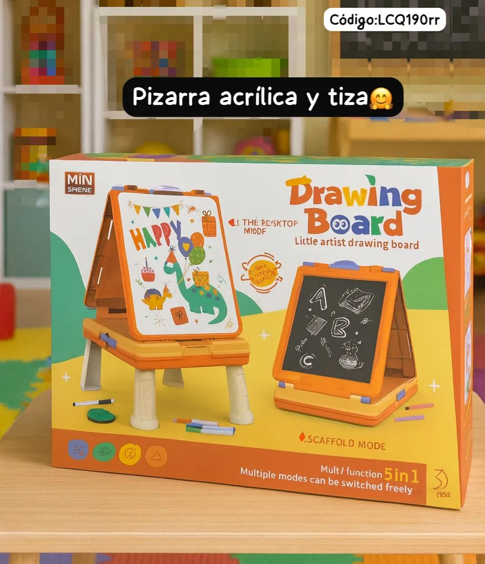 Pizarra Acrílica y de Tiza 5 en 1 – Drawing Board Infantil🎢⭐. - Imagen 4