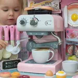 Cafetera Infantil con Accesorios y Sonido Realista☕🧁⭐.