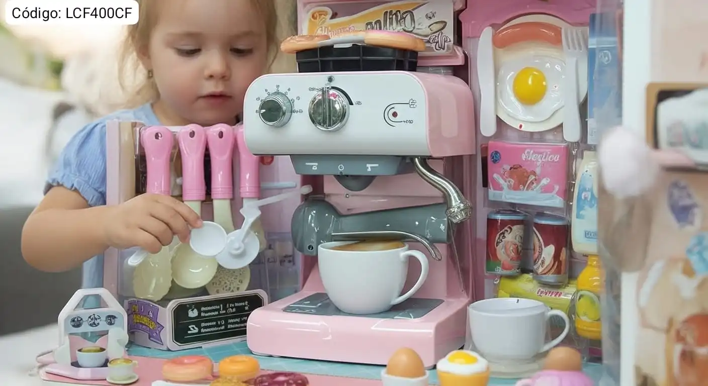 Cafetera Infantil con Accesorios y Sonido Realista☕🧁⭐.