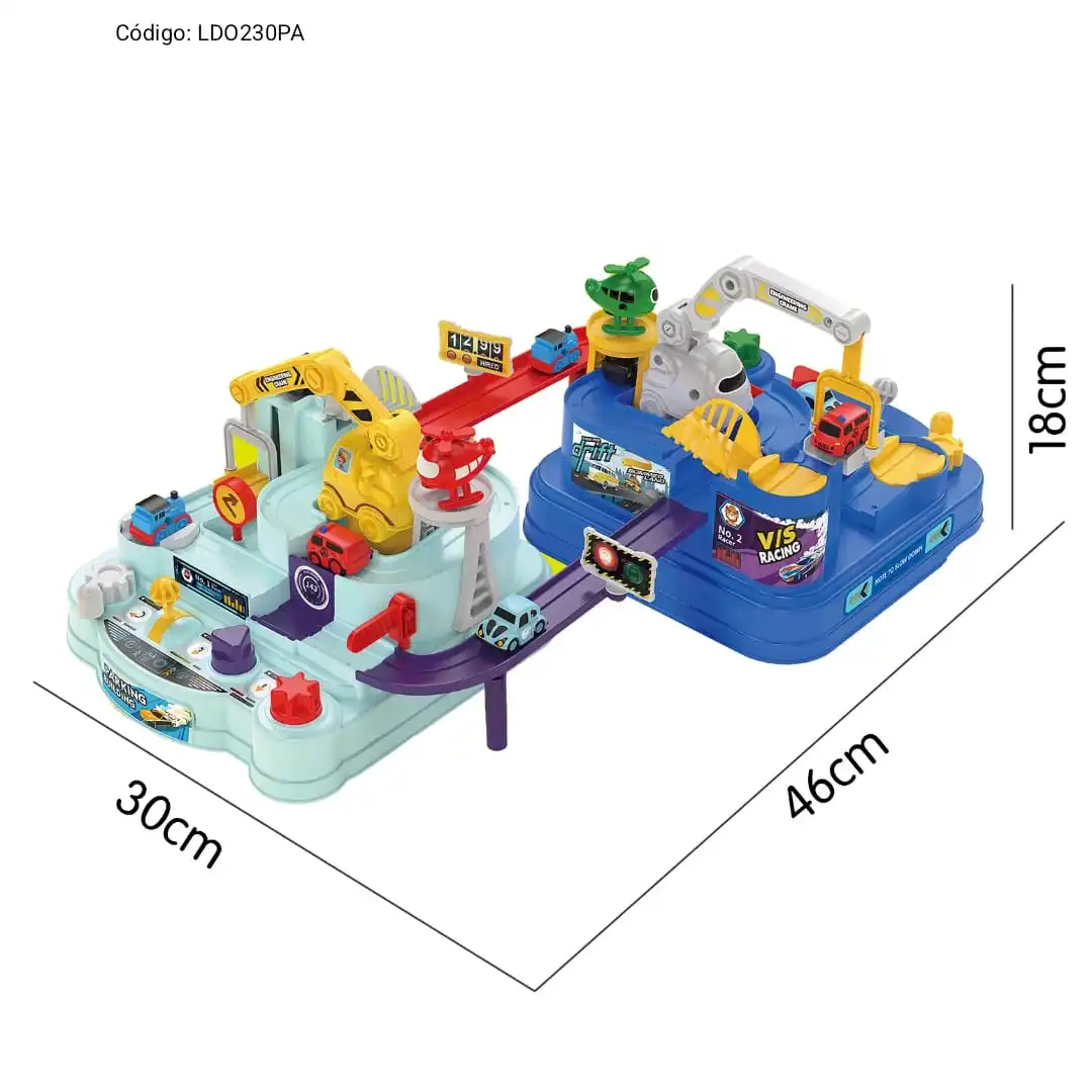 Pista Interactiva Doble Aventura con 4 Autos✨⭐. - Imagen 3
