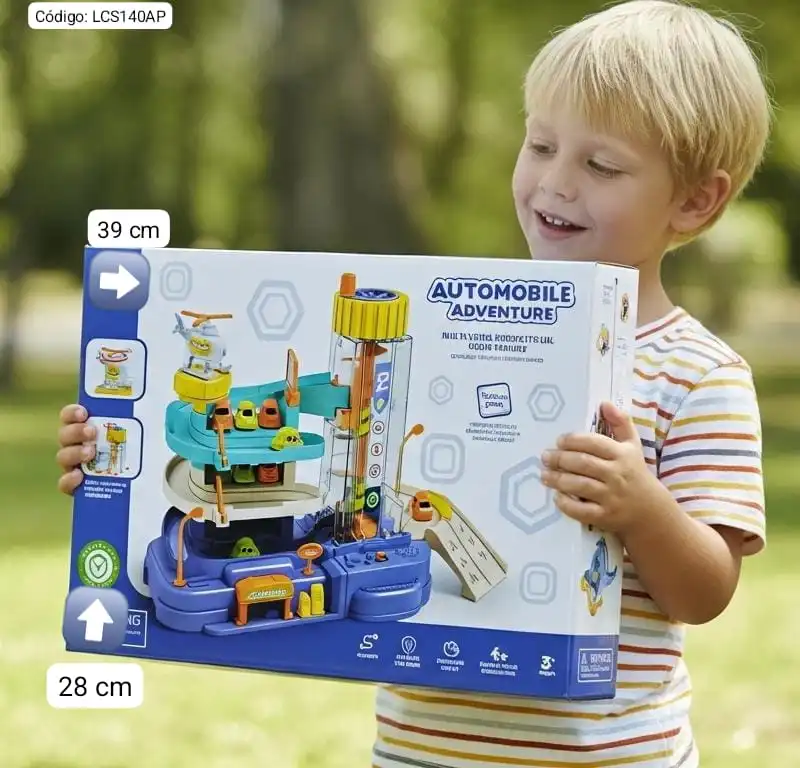 Pista de Autos Adventure con Ascensor y Helipuerto🎢⭐.