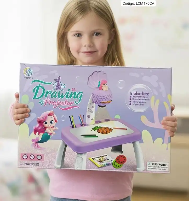 Proyector de Dibujo Sirenita con Luz y Accesorios🎡⭐.