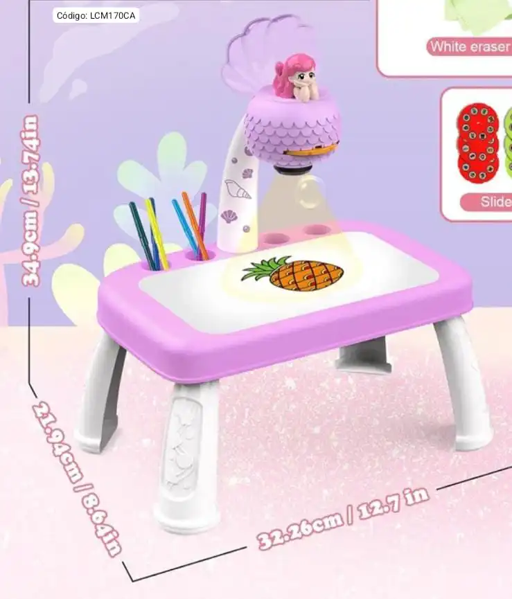 Proyector de Dibujo Sirenita con Luz y Accesorios🎡⭐. - Imagen 3
