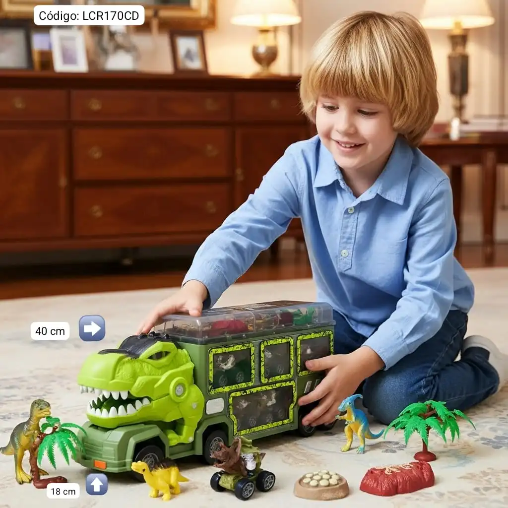 Camión Dino Truck Transportador con Dinosaurios🚛⭐. - Imagen 3