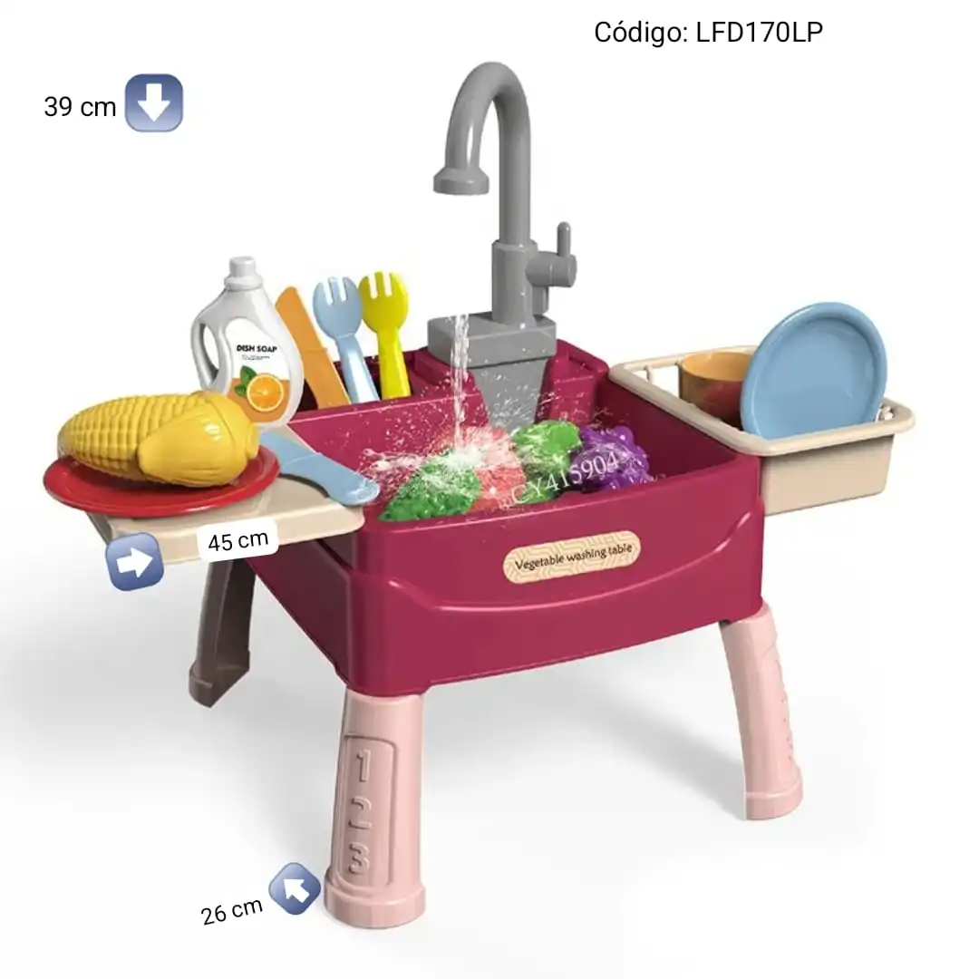 Lavaplatos Infantil con Agua Real y Accesorios💦⭐. - Imagen 4
