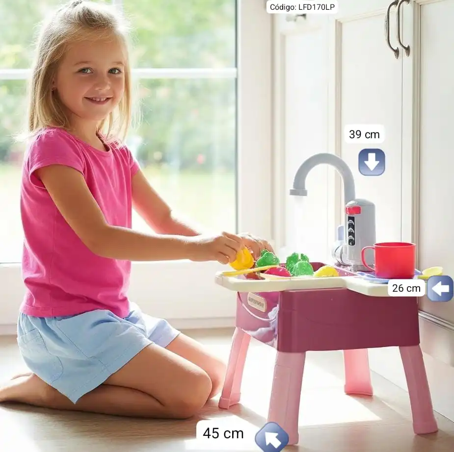 Lavaplatos Infantil con Agua Real y Accesorios💦⭐.