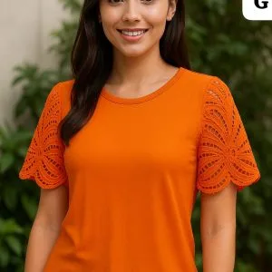 Hermosa Blusa Con Manga de Encaje😍💋.