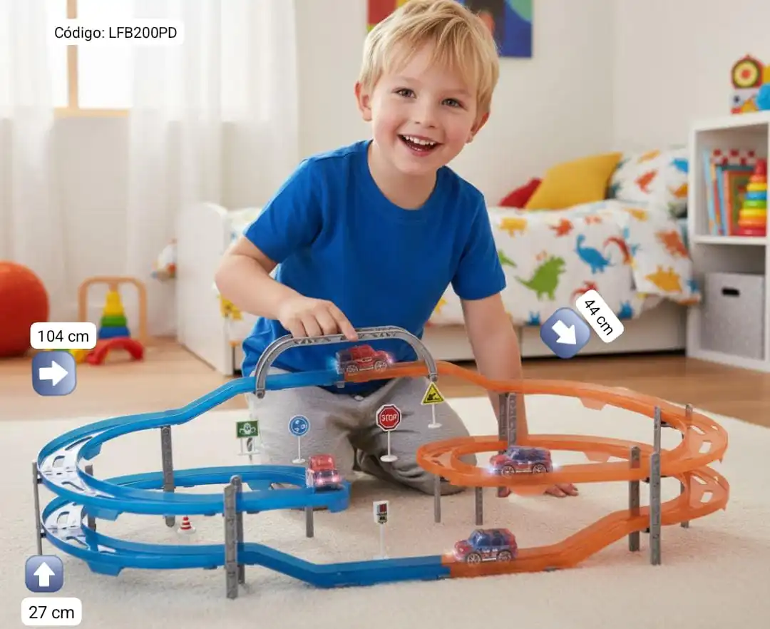 Pista 3D de Autos Eléctricos con Luces - 113 Piezas✨⭐. - Imagen 2