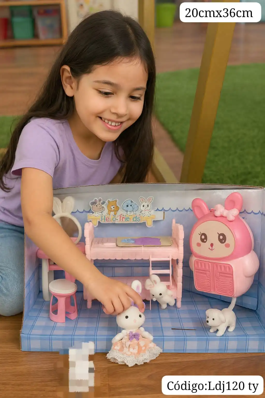 Set de Conejitos Sweet Dreamy — Casa de Muñecos con Muebles y Accesorios✨⭐ - Imagen 2