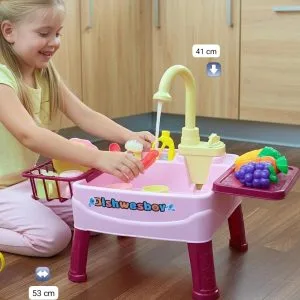 Lavaplatos Eléctrico Infantil con Agua Real y Accesorios🎖⭐.
