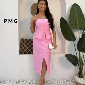 Hermoso Conjunto Blusa con Falda Corta😚.👍