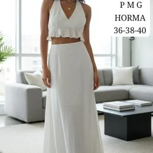 Bello Conjunto Top y Falda Larga🤩.👍