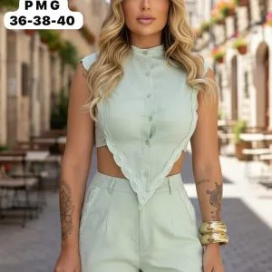 Hermoso Conjunto Short y Blusa🥰👍💋