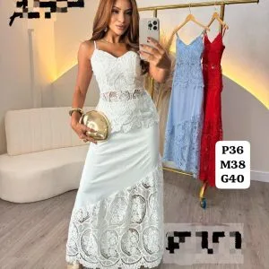 Hermoso Vestido Largo con detalles de Encaje🤩👍